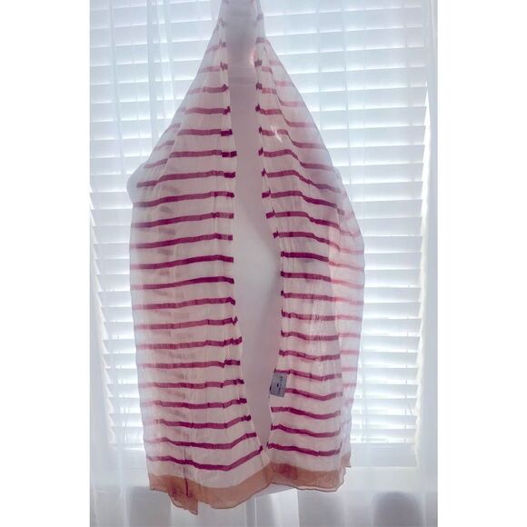 CYRILLUS red and white striped scarf - Picture 1 of 6